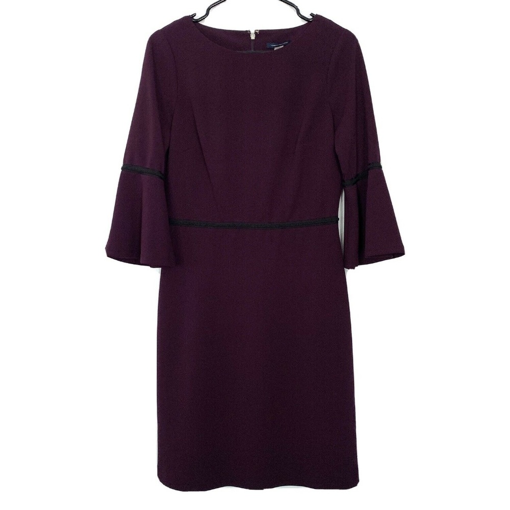 Tommy Hilfiger Purple Bell Sleeve Sheath Dress